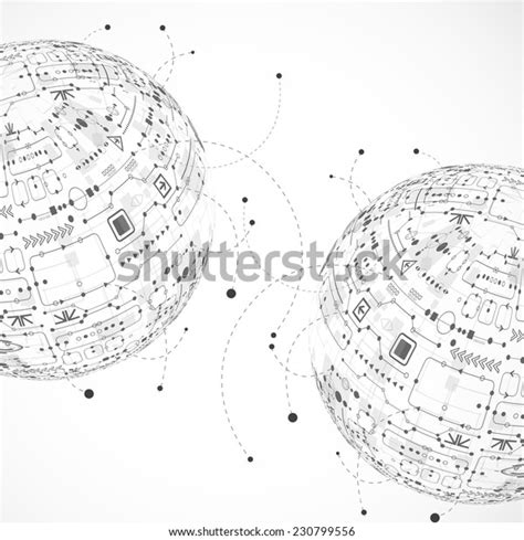 Abstract Technology Globe Background Stock Vector Royalty Free