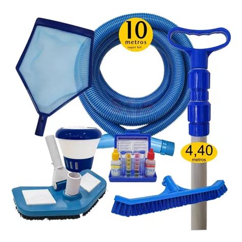 Super Kit Limpeza Para Piscina Alvenaria Fibra Vinil M