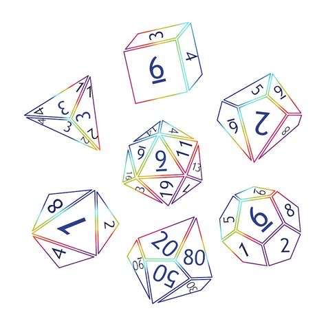 Premium Vector Set Of Dnd Dice For Rpg Tabletop Games Polyhedral