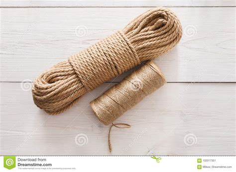 Natural Jute Twine Rope Roll For Diy And Crafts Stock Image Image Of