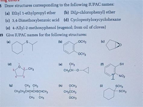 Solved Draw Structures Corresponding To The Following IUPAC Chegg