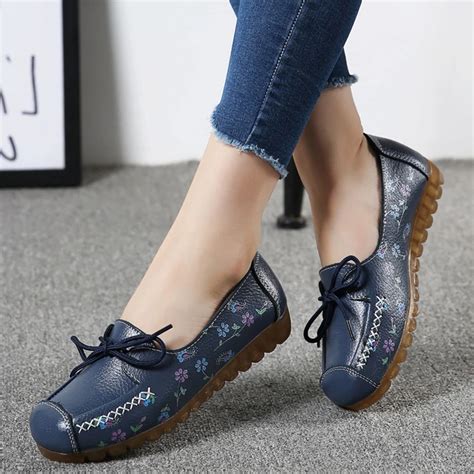 Ayakkab Kad N Hakiki Deri Creepers Kad Nlar Flats Bayanlar Loafer