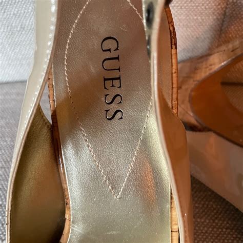 Guess Nude Patent Leather Platform Sandals Gem