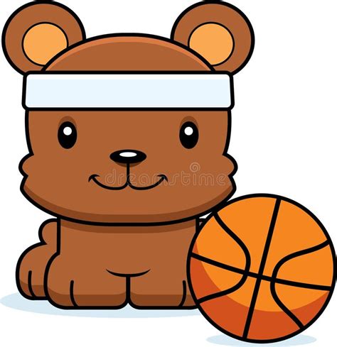 Cartoon Smiling Basketball Player Bear Stock Vector Illustration Of