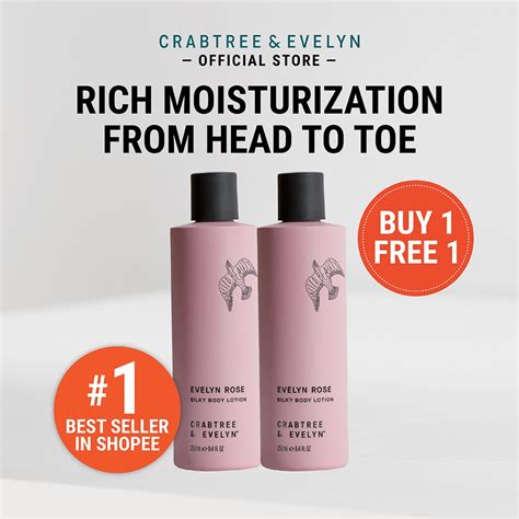 Buy 1 Free 1 Crabtree And Evelyn Evelyn Rose Silky Body Lotion 250ml X 2 Shopee Malaysia