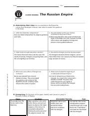 Chapter 11 Section 2 Guided Reading The Russian Empire