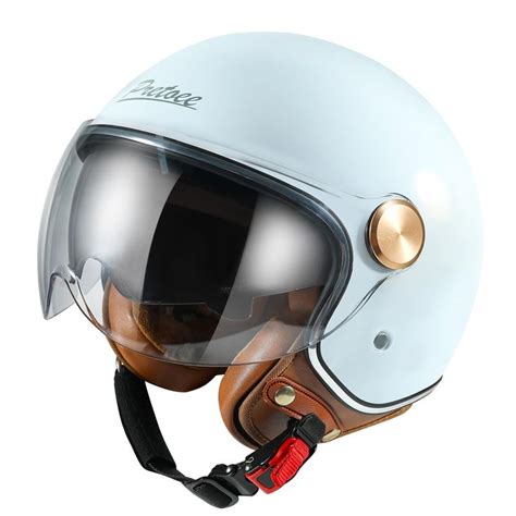 Pretoee Open Face Motorcycle Helmet Retro Classic Moped Helmet For