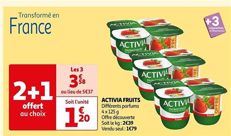 Promo Activia Fruits Chez Auchan Icatalogue Fr