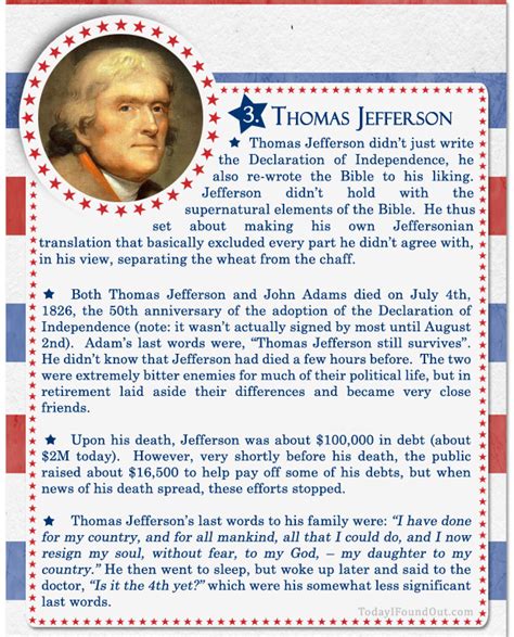 Facts About Us Presidents Thomas Jefferson