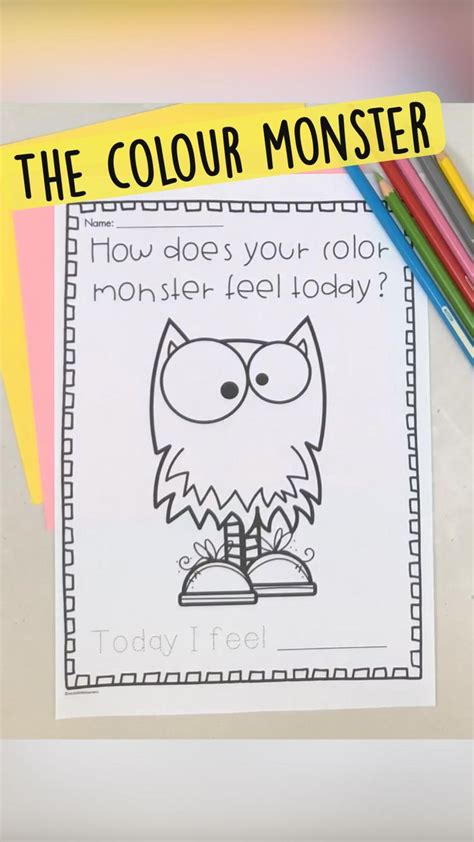 The colour monster | the color monster worksheets | well-being week | First week of school ideas ...