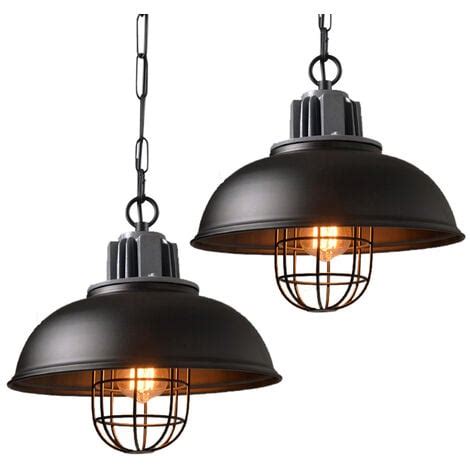 Suspension Lumianire Industrielle Noir Lot De Lustre Abat Jour M Tal