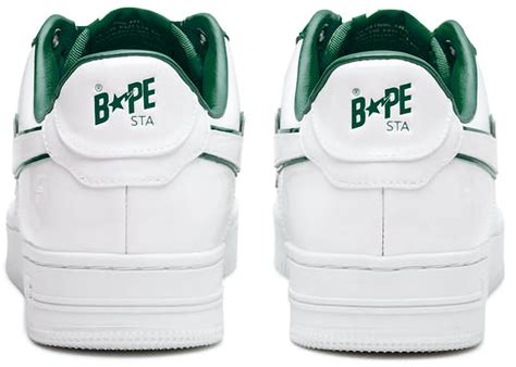 A Bathing Ape Bape Sta Patent Leather White Green Men S 1j30 191 017 1j30 291 017 Us