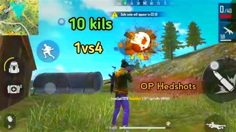 1vs4 Solo Vs Sqaud 10kils Op Hedshots Booyah YouTube