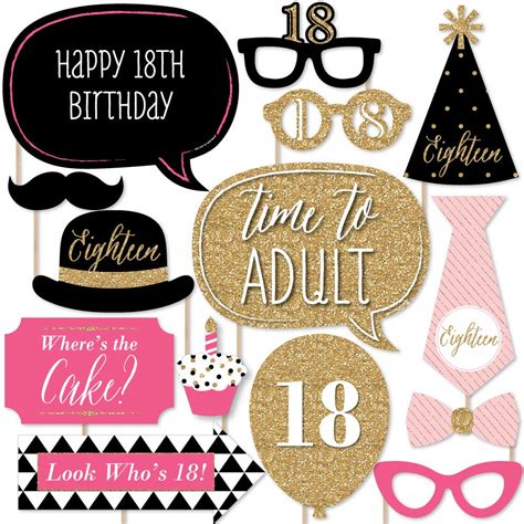 Buy Chic 18th Birthday Pink Black And Gold Birthday Party Photo