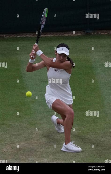 Britains Emma Raducanu Plays A Return To Australias Ajla Tomljanovic