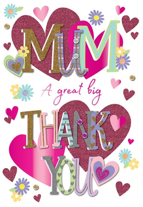 Happy Mothers Day Card Thank You Mum Handmade Greeting By Talking Pic