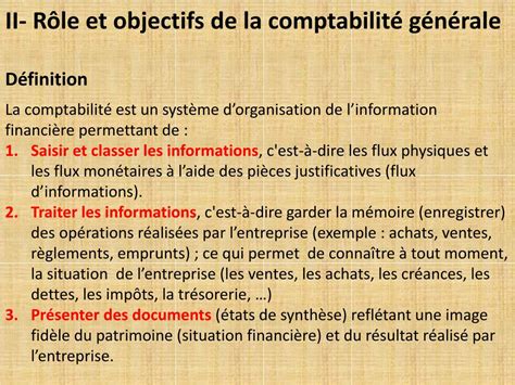 Ppt Chapitre La Comptabilite Generale Et Son R Le Powerpoint