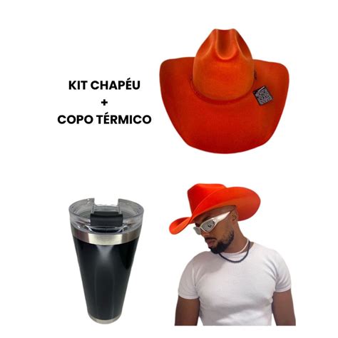 Kit Chapeu Country Boiadeira Unissex Festa Fantasia Rodeio Estilo Ana