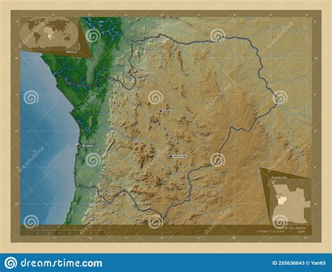 Cuanza Sul Angola Physical Labelled Points Of Cities Stock