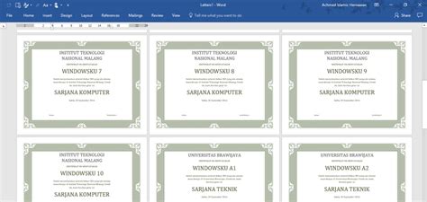 Cara Cepat Membuat Sertifikat Di Microsoft Word Dengan Data Dari