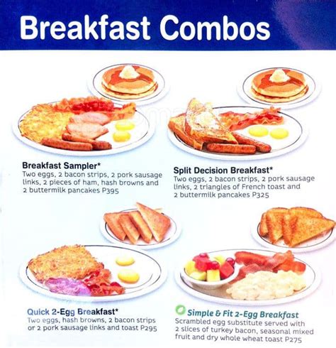 Ihop Printable Menu