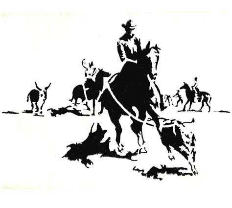 Stencils Crafts Templates Scrapbooking WESTERN COWBOY STENCIL - 2 A4 Mylar