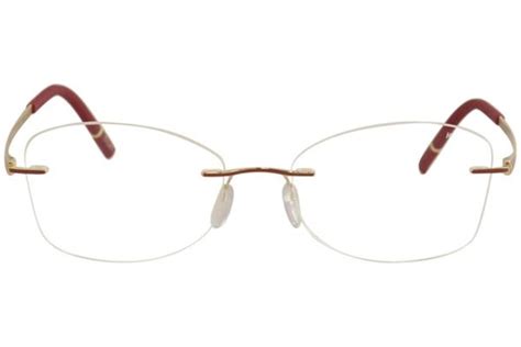 Silhouette Eyeglasses Momentum Chassis Gold Red Optical Frame