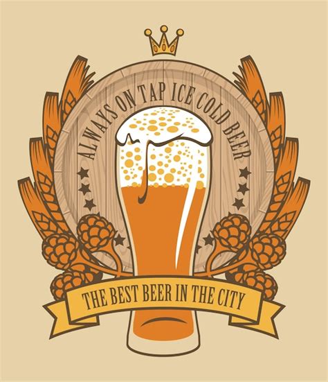 Premium Vector Banner With Glass Of Beer Keg Malt And Wheat