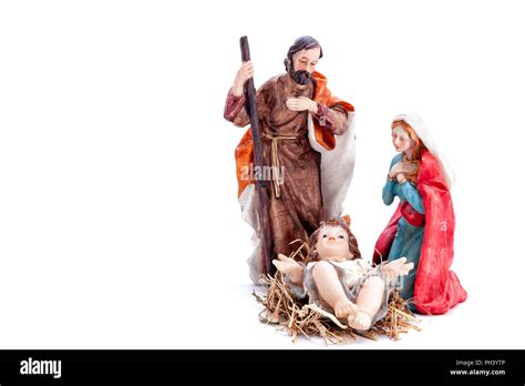 Presepe Il Bambino Ges Nel Presepe Con Maria E Giuseppe Isolati Su