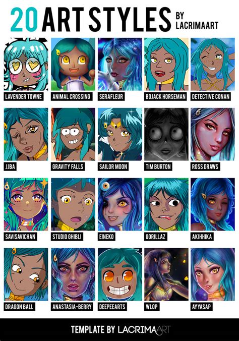 20 Art Styles Challenge By Lacrimareobscura On Deviantart