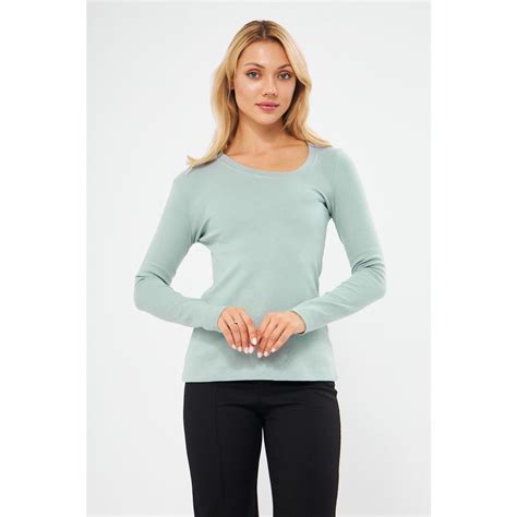 Jet Stream Rib Cross Scoop Neck Top Montivo