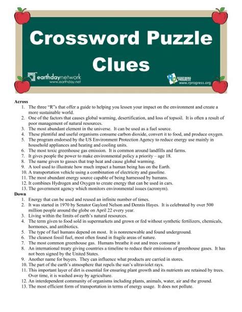 Crossword Puzzle Clues