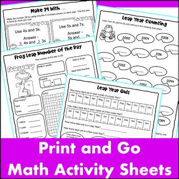 Leap Year Math Games Freebie by Games 4 Learning | TpT