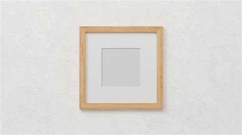 Premium Photo Minimalist Wooden Square Poster Frame Picture Mockup On