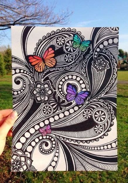 32 Ideas Drawing Ideas Zentangle Doodles Tangle Patterns Drawing Colorful Art Zentangle