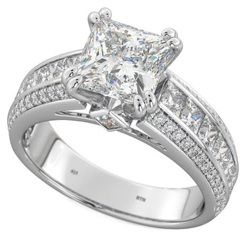 Princess Cut Cubic Zirconia Solitaire Engagement Ring