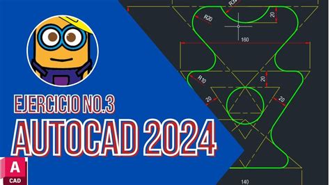 Ejercicio No 3 Dominando Autocad 2024 utilizando líneas guía y