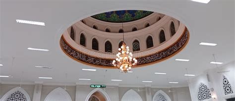 An Interior of a Mosque with the Inside of the Dome Inscribed with ...