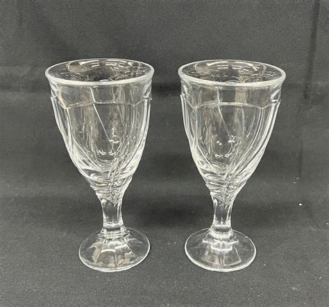 Noritake Sweet Swirl Clear Pair Goblets 7 3 8 Etsy