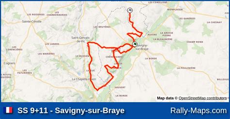 SS 9 11 Savigny Sur Braye Stage Map Rallye Coeur De France 2017