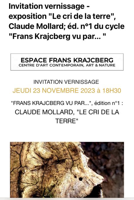 Espace Frans Krajcberg Exposition Le Cri De La Terre Le Novembre