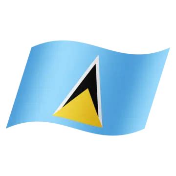 Saint Lucia National Flag Simple Transparent Design Country Flag