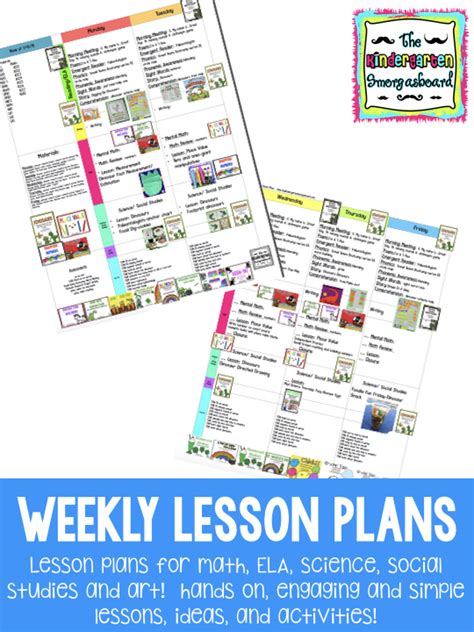 Lesson Plan Graphic For Schedulin Sunday Copy001 The Kindergarten