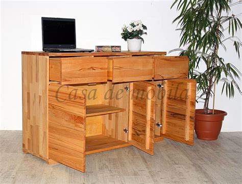 Sideboard 3 türig 135x90x45cm SERIE B Buchenholz massiv Livos geölt