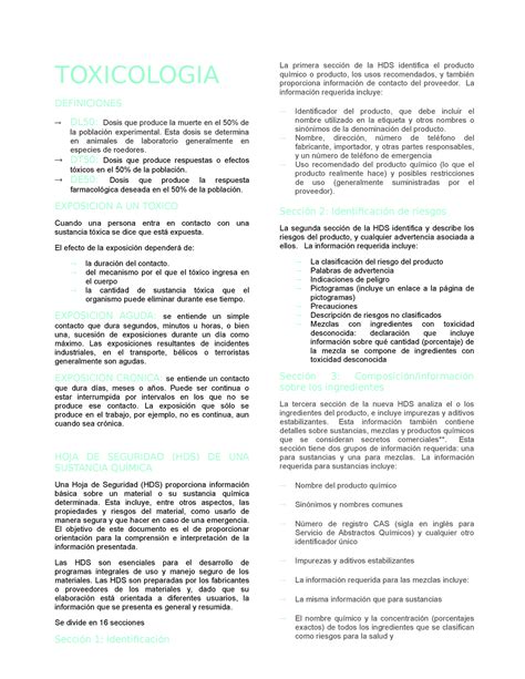 Toxicologia TEMA 2 Apuntes sobre toxicología médica TOXICOLOGIA