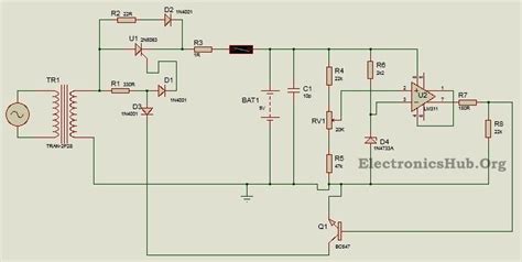 Circuit Diagram Of Automatic Battery Charger Using Scr Charg