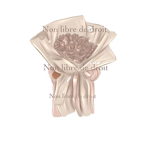 Illustration Dune Femme Qui Offre Un Bouquet De Fleur Rose Et Nude