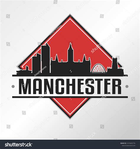 Manchester Uk Skyline Logo Adventure Landscape Stock Vector (Royalty Free) 1674605776 | Shutterstock