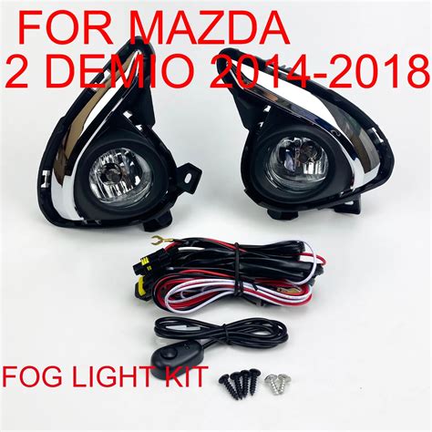 Bumper Fog Lights Kit For Mazda 2 Demio 2014 2015 2016 217 2018 5 Door