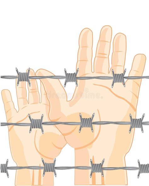 Hands Barbed Wire Prison Stock Illustrations 111 Hands Barbed Wire